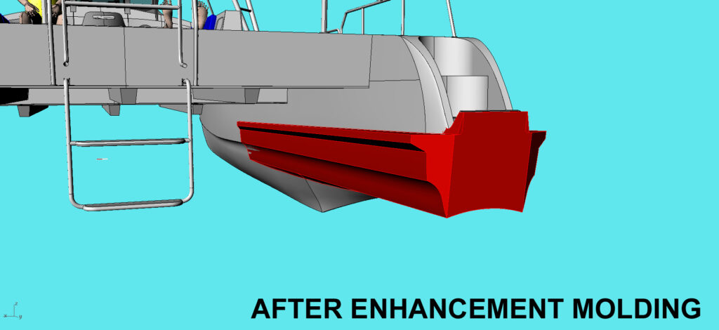 Supercat 38 Sport Custom Hull shape After Buoyancy Enhancement Addition