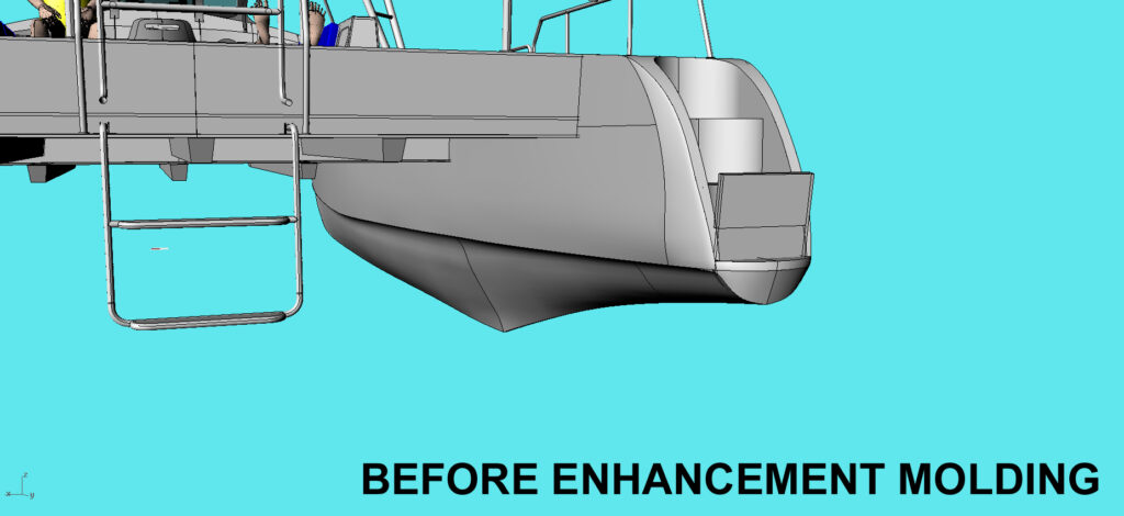 Supercat 38 Sport Custom Hull shape before Buoyancy Enhancement Addition